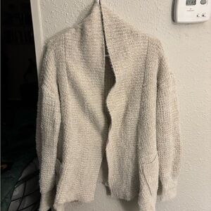 POL Women's Cream Textured Pocket Cardigan Size Small